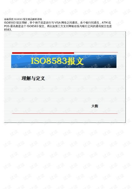 金融系统iso8583报文精品解析讲稿.doc资源 csdn文库